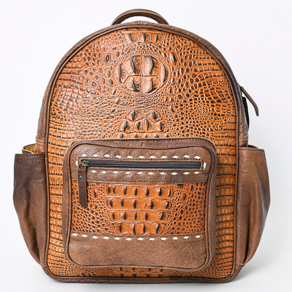 ADBG1154 American Darling Crocodile Embossed Leather Backpack -Western Travel Bag