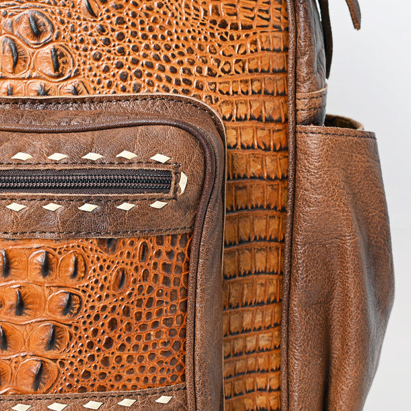 ADBG1154 American Darling Crocodile Embossed Leather Backpack -Western Travel Bag