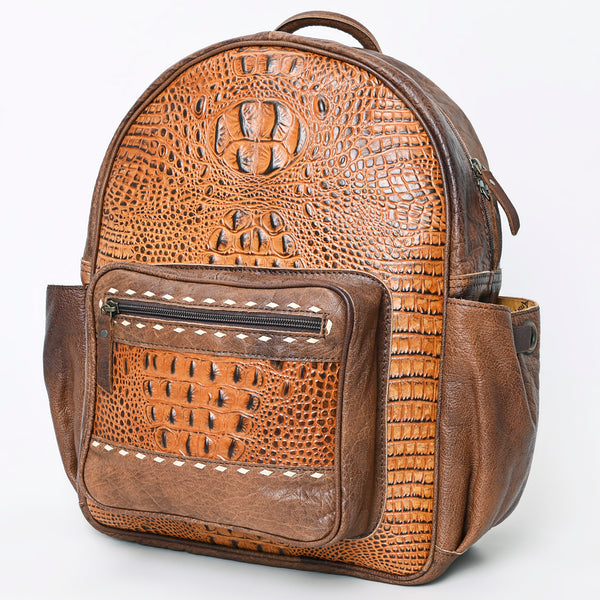 ADBG1154 American Darling Crocodile Embossed Leather Backpack -Western Travel Bag