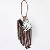 ADBG1155 American Darling Cowhide Fringe Wristlet Bag -Western Leather Clutch