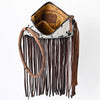 ADBG1155 American Darling Cowhide Fringe Wristlet Bag -Western Leather Clutch