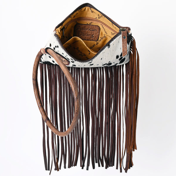 ADBG1155 American Darling Cowhide Fringe Wristlet Bag -Western Leather Clutch