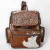 ADBG1157 American Darling Cowhide & Tooled Leather Backpack -Western Travel Bag