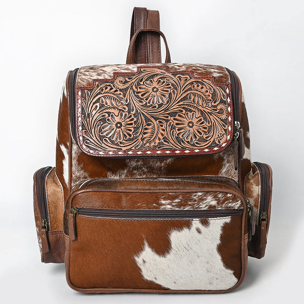 ADBG1157 American Darling Cowhide & Tooled Leather Backpack -Western Travel Bag
