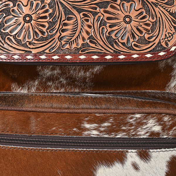 ADBG1157 American Darling Cowhide & Tooled Leather Backpack -Western Travel Bag
