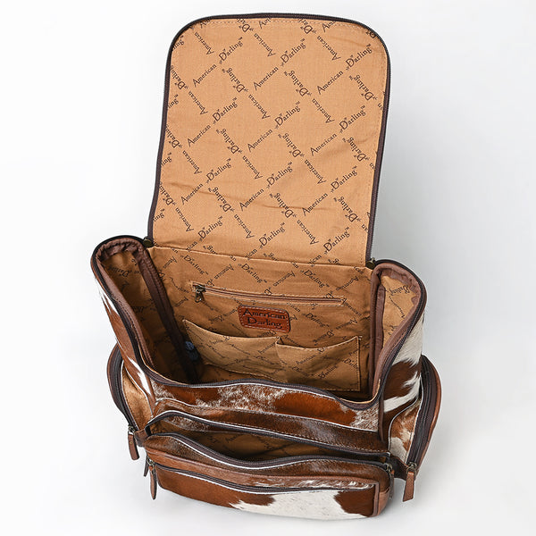ADBG1157 American Darling Cowhide & Tooled Leather Backpack -Western Travel Bag