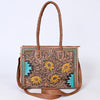 ADBG1158 American Darling Floral Tooled Leather Tote -Western Crossbody Bag