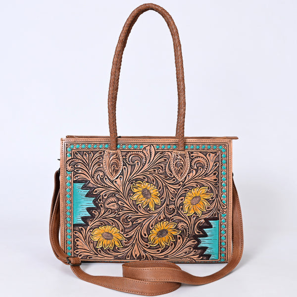 ADBG1158 American Darling Floral Tooled Leather Tote -Western Crossbody Bag