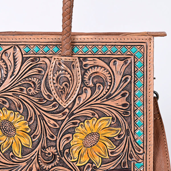 ADBG1158 American Darling Floral Tooled Leather Tote -Western Crossbody Bag