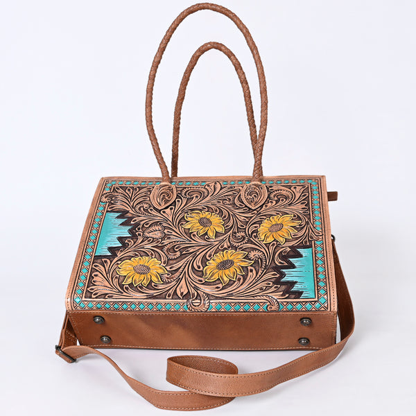 ADBG1158 American Darling Floral Tooled Leather Tote -Western Crossbody Bag
