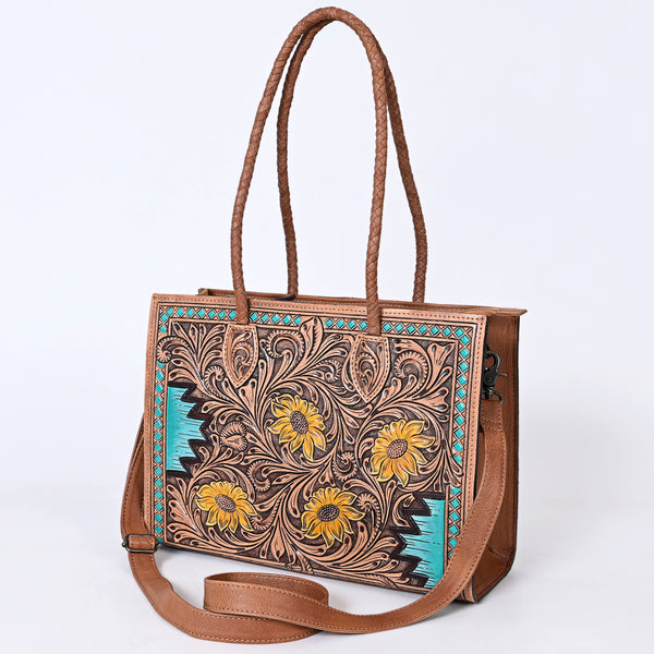 ADBG1158 American Darling Floral Tooled Leather Tote -Western Crossbody Bag