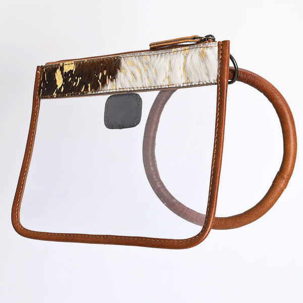 ADBG1159 American Darling Cowhide Clear Bag -Western Wristlet Clutch