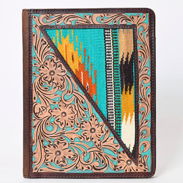 ADBG1160 American Darling Tooled Leather Portfolio Bag -Saddle Blanket Tablet Sleeve