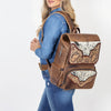 ADBG1165 American Darling Cowhide & Hand Tooled Leather Backpack -Western Travel Bag