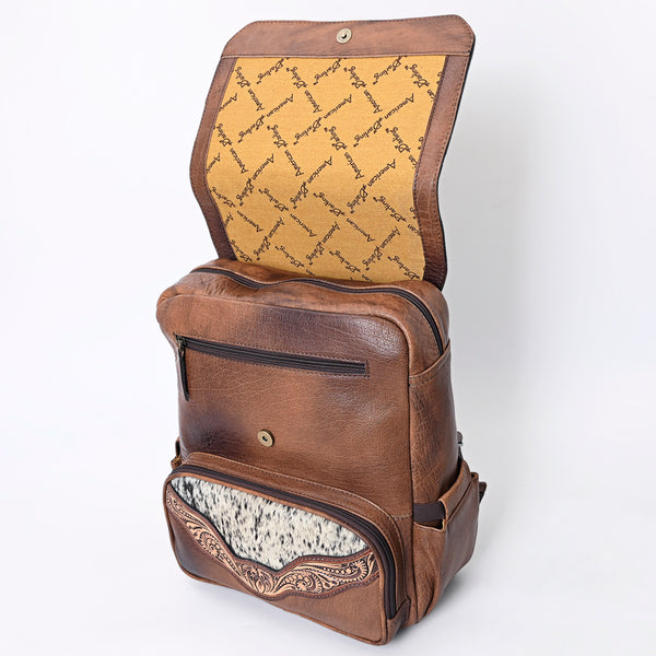 ADBG1165 American Darling Cowhide & Hand Tooled Leather Backpack -Western Travel Bag