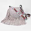 ADBG1168 American Darling Crocodile Embossed Fringe Crossbody -Western Beaded Strap Bag