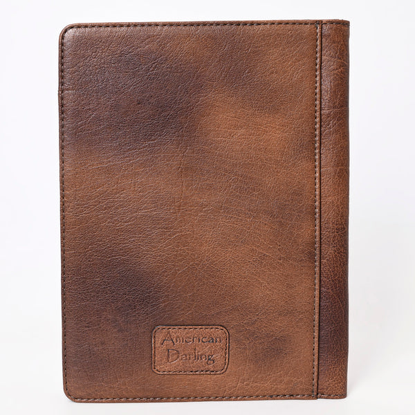 ADBG1169 American Darling Hand Tooled Leather Portfolio -Western Floral Sleeve