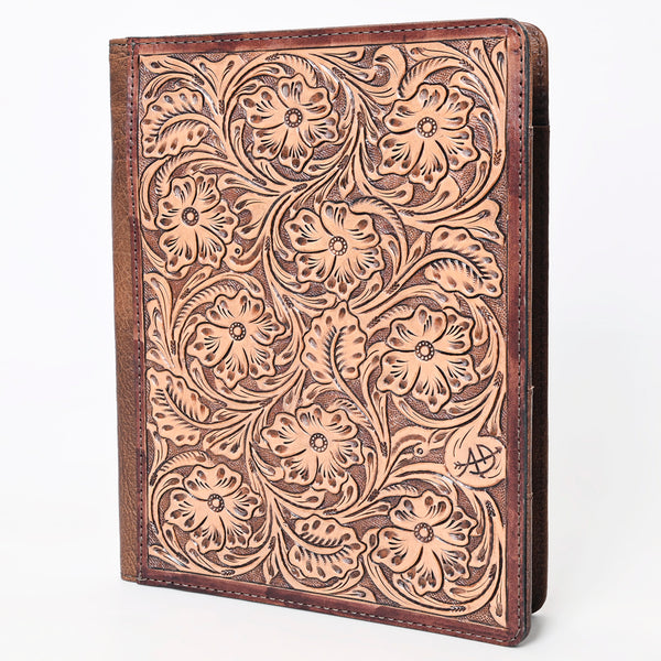 ADBG1169 American Darling Hand Tooled Leather Portfolio -Western Floral Sleeve