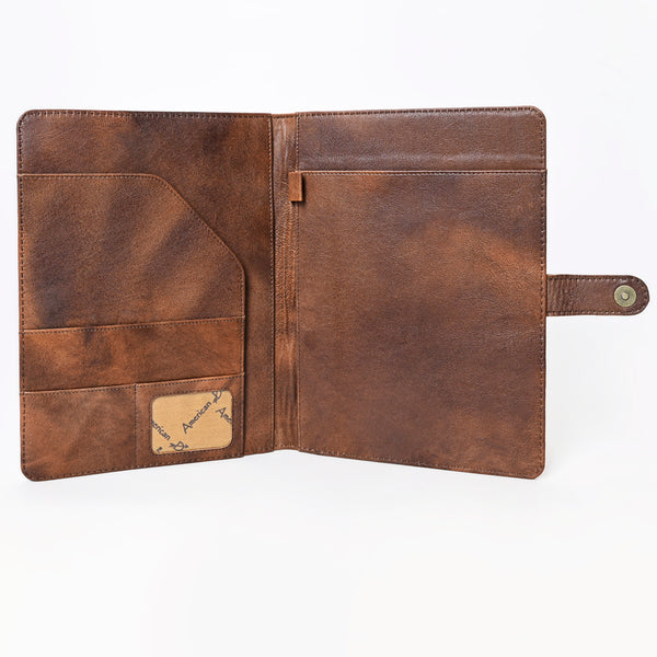 ADBG1170 American Darling Hand Tooled Leather Portfolio -Western Floral Sleeve