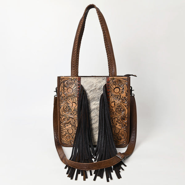 ADBG1171 American Darling Cowhide Tote Bag -Tooled Leather Fringe Handbag