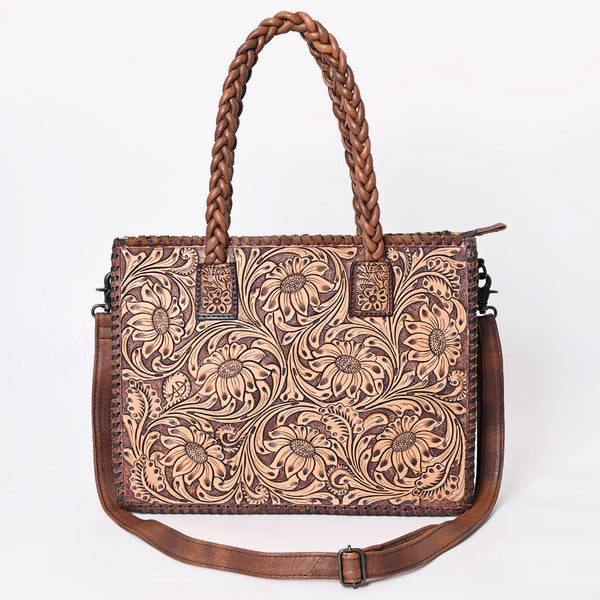 ADBG1173 American Darling Hand Tooled Floral Leather Tote -Western Briefcase Bag
