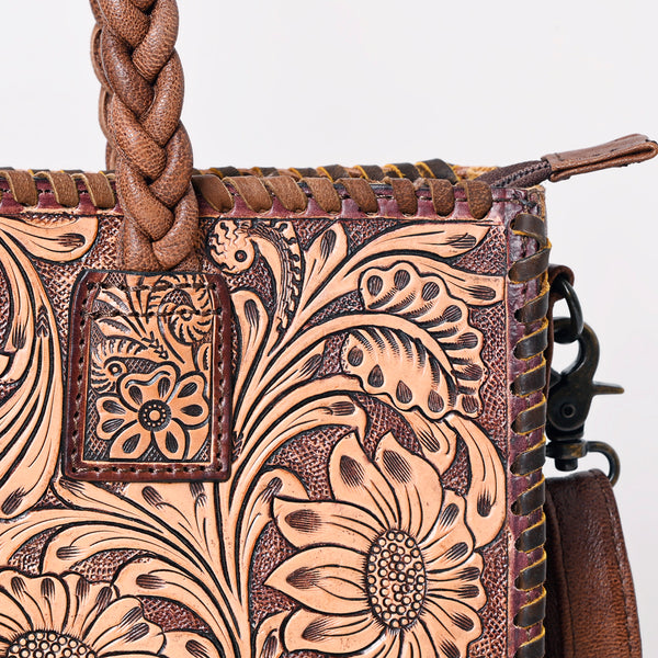 ADBG1173 American Darling Hand Tooled Floral Leather Tote -Western Briefcase Bag