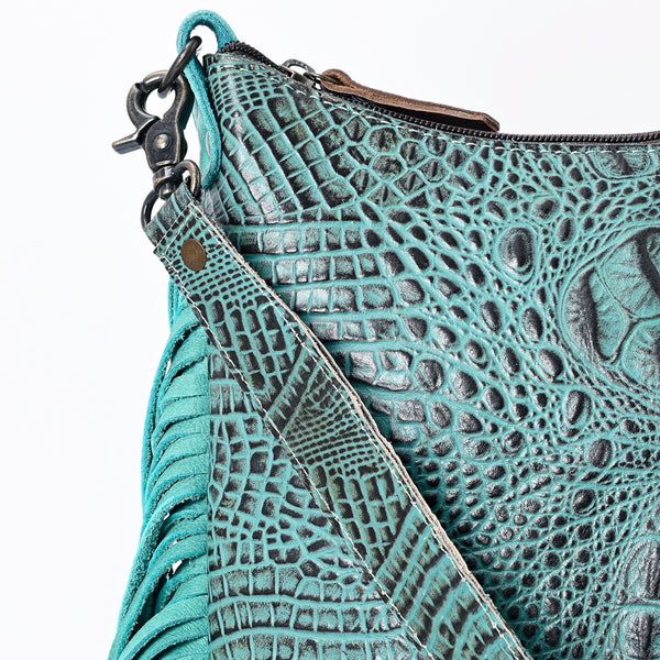 ADBG1175 American Darling Crocodile Embossed Hobo Bag -Western Fringe Purse