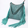 ADBG1175 American Darling Crocodile Embossed Hobo Bag -Western Fringe Purse