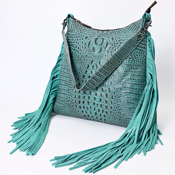ADBG1175 American Darling Crocodile Embossed Hobo Bag -Western Fringe Purse