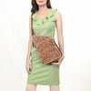 ADBG1176 American Darling Hand-Tooled Leather Sling Bag -Floral Carved Multi-Pocket Backpack