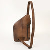 ADBG1176 American Darling Hand-Tooled Leather Sling Bag -Floral Carved Multi-Pocket Backpack