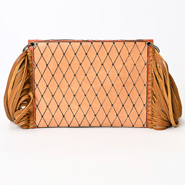 ADBGA341 American Darling Hand Tooled Leather Envelope Bag with Western Fringe