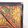 ADBGA342 American Darling Hand Tooled Leather Floral Carved Wristlet Bag