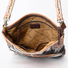 ADBGA343 American Darling Buck Stitched Hair-On Cowhide Hand Tooled Leather Large Cross body Bag