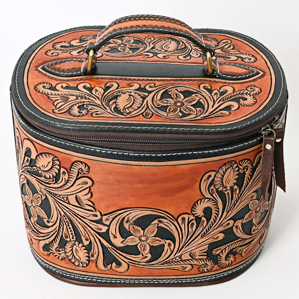 ADBGA345 American Darling Tooled Leather Floral Western Jewelry Case Travel Organizer