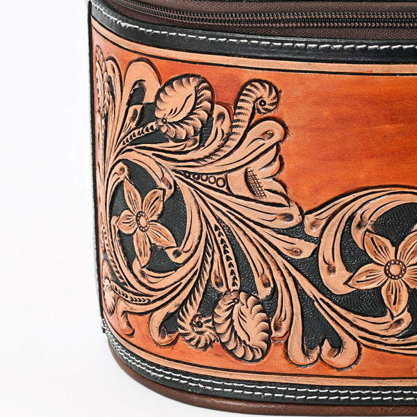 ADBGA345 American Darling Tooled Leather Floral Western Jewelry Case Travel Organizer
