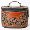 ADBGA345 American Darling Tooled Leather Floral Western Jewelry Case Travel Organizer