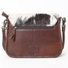 ADBGA346 American Darling Buck Stitched Hair-On Cowhide Hand Tooled Leather Small Cross body Bag
