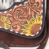 ADBGA346 American Darling Buck Stitched Hair-On Cowhide Hand Tooled Leather Small Cross body Bag