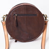 ADBGA348 American Darling Hand Tooled Genuine Leather Round Canteen Bag