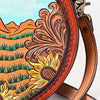 ADBGA348 American Darling Hand Tooled Genuine Leather Round Canteen Bag