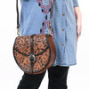 ADBGA352 American Darling Hand Tooled Leather Floral Carved Cross body Bag