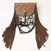 ADBGA353 American Darling Buck Stitched Hair-On Cowhide Hand Tooled Leather Cross body Bag