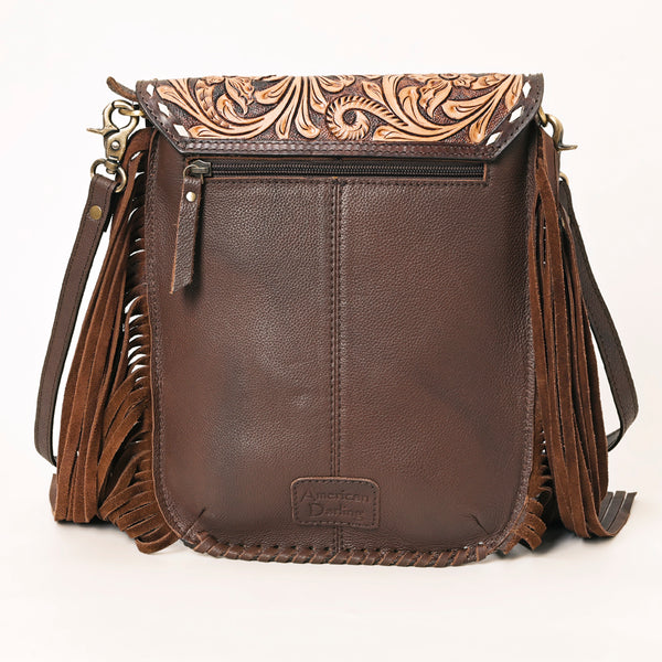ADBGA353 American Darling Buck Stitched Hair-On Cowhide Hand Tooled Leather Cross body Bag