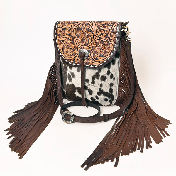 ADBGA353 American Darling Buck Stitched Hair-On Cowhide Hand Tooled Leather Cross body Bag