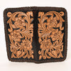 ADBGA354 American Darling Handcrafted Floral Tooled Leather Whipstitched Clutch