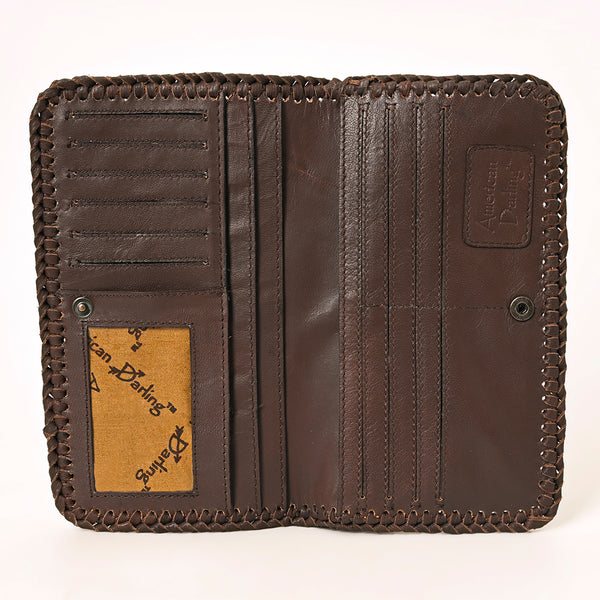 ADBGA354 American Darling Handcrafted Floral Tooled Leather Whipstitched Clutch