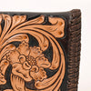 ADBGA354 American Darling Handcrafted Floral Tooled Leather Whipstitched Clutch