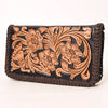 ADBGA354 American Darling Handcrafted Floral Tooled Leather Whipstitched Clutch