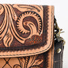 ADBGA358 American Darling Floral Tooled Leather Whipstitched Barrel Crossbody